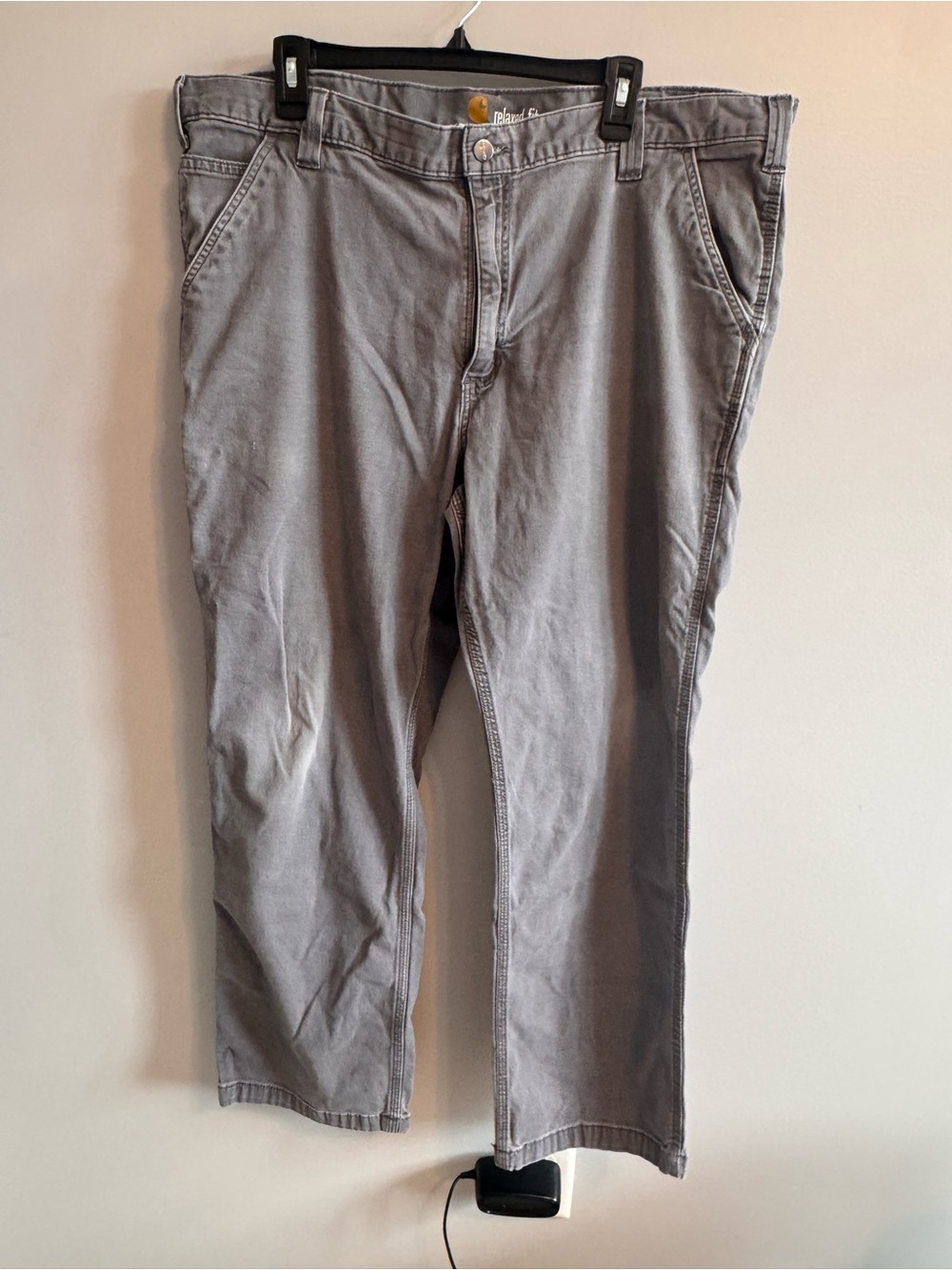 Carhartt Rugged Flex Relaxed Fit Canvas Work Pants Gravel Gray 42x30